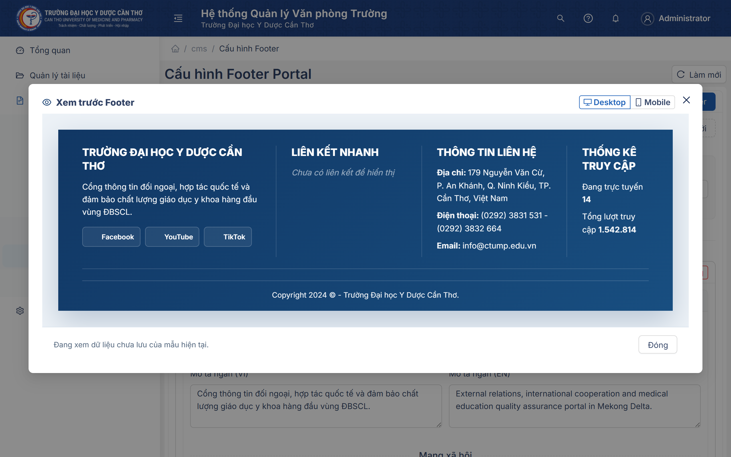 Xem trước Footer