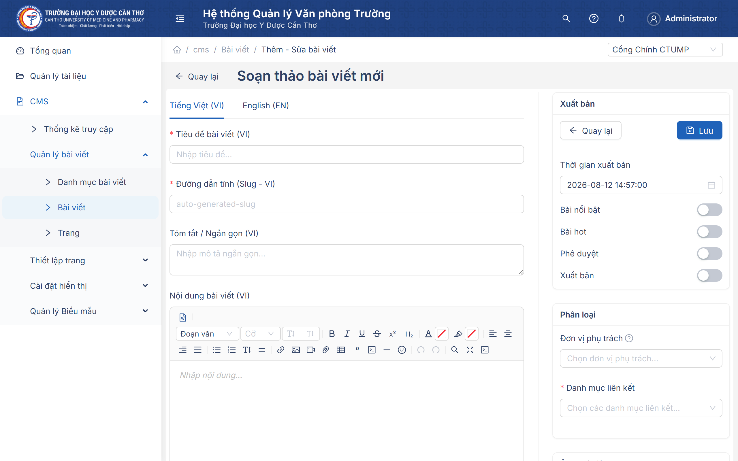 Soạn thảo Bài viết